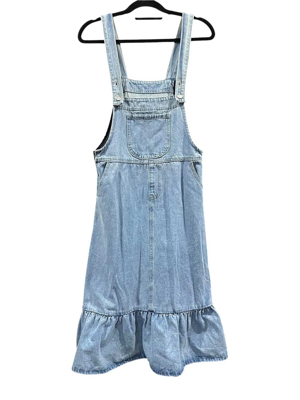 Dazy Denim Overall Dress Small Light Wash Tiered Jumper Pinafore